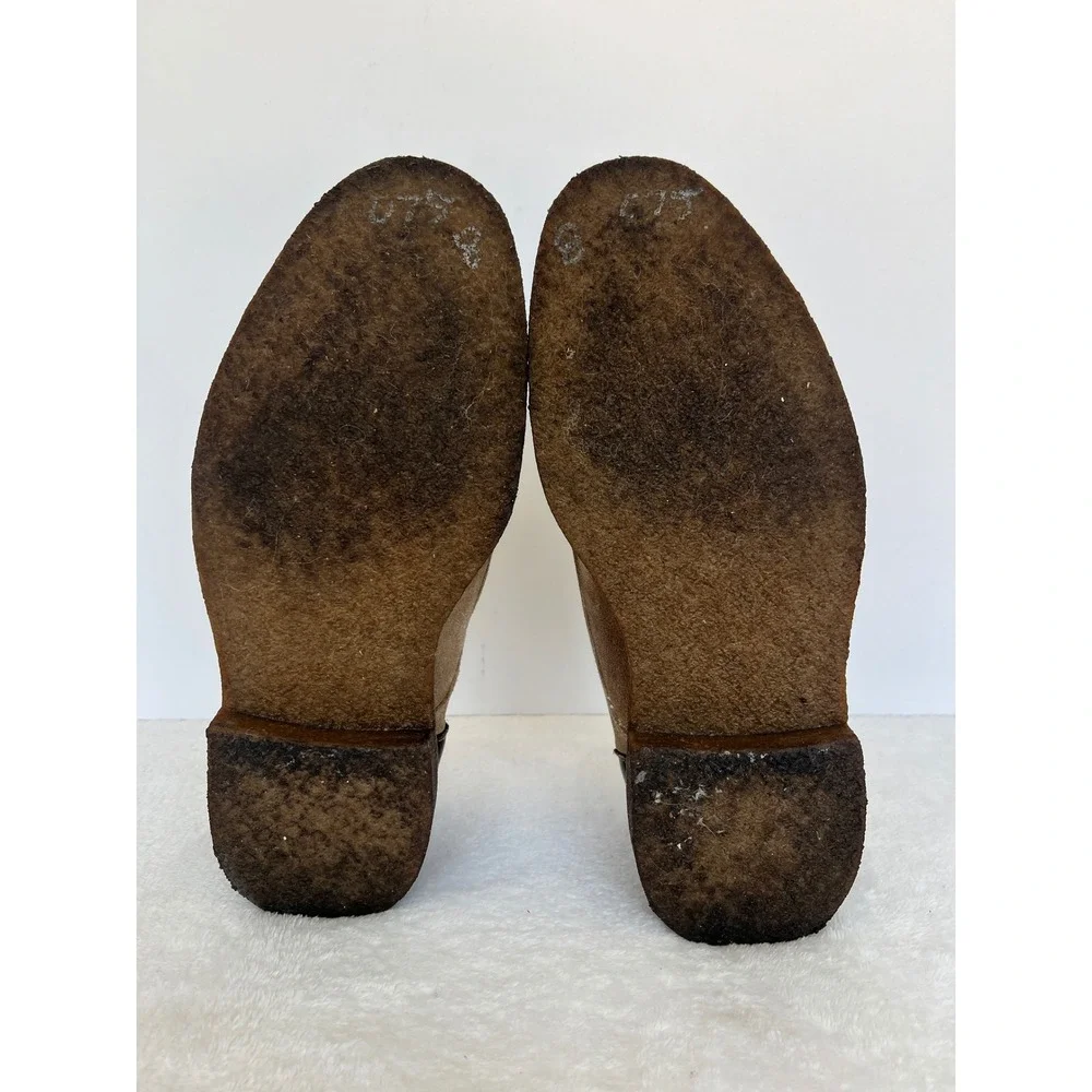 Johnston & Murphy Mens 8M Tan Suede Leather Derby Shoes 25-3010 Brown Accents